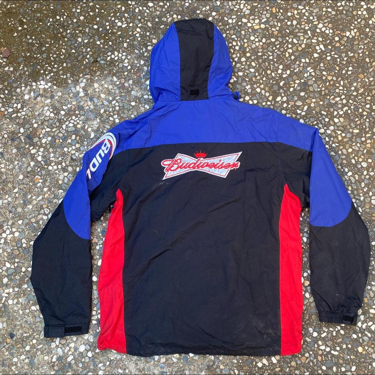 Budweiser X Budlight Beer Jacket Size M Holes on... Depop