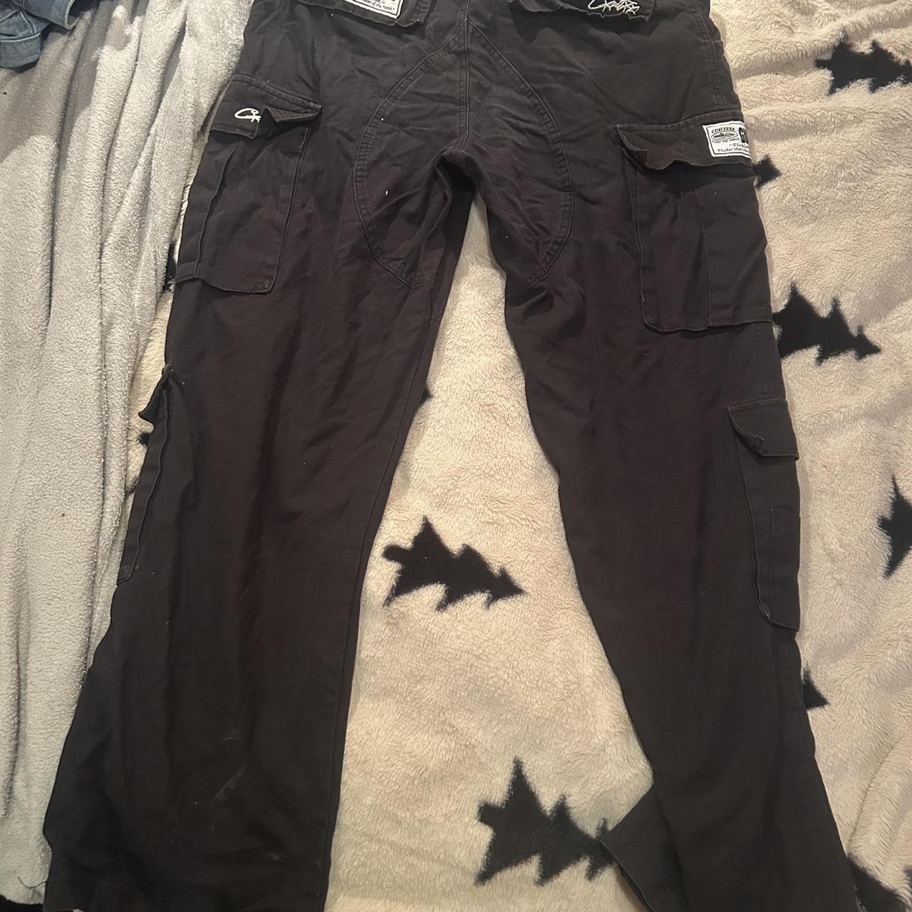 CORTEIZ GUERILLAZ CARGO PANT BLACK/PINK Size: | Depop