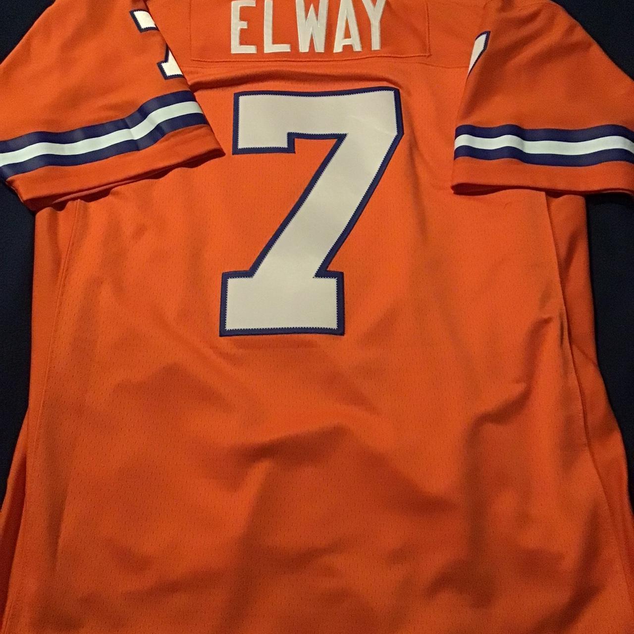 Denver Broncos John Elway Orange Mitchell & Ness Throwback Jersey