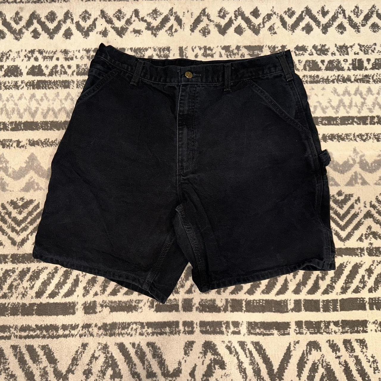 Vintage Black Carhartt Carpenter Shorts Men’s... - Depop