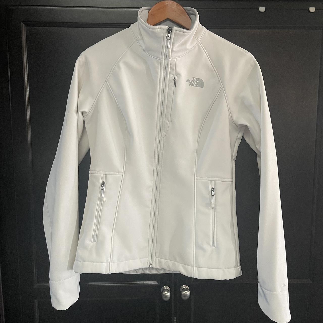 The North Face White Apex jacket size S. Two zip... - Depop