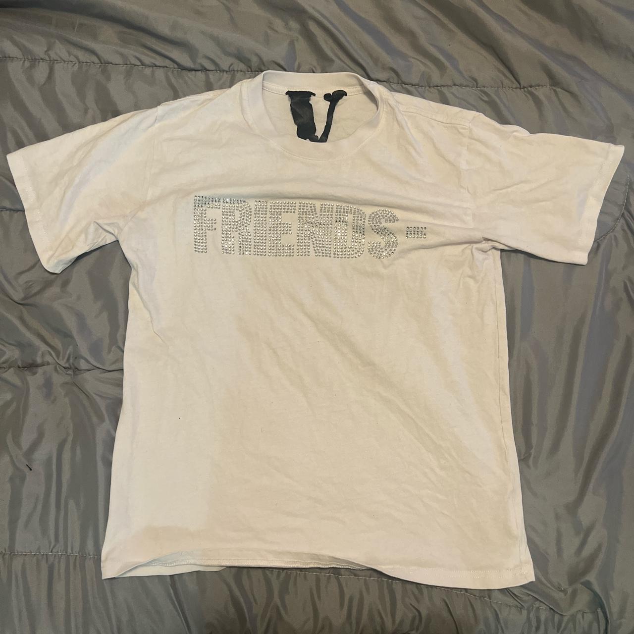 White rhinestone vlone shirt @amazon - Depop