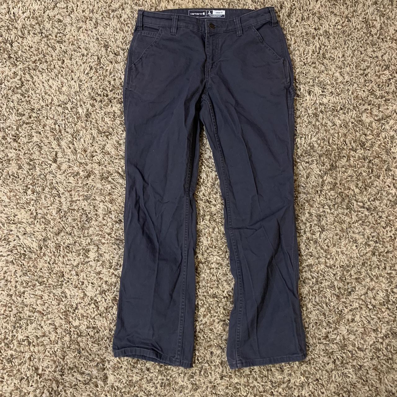 Dark gray Carhart carpenter pants in very good... Depop