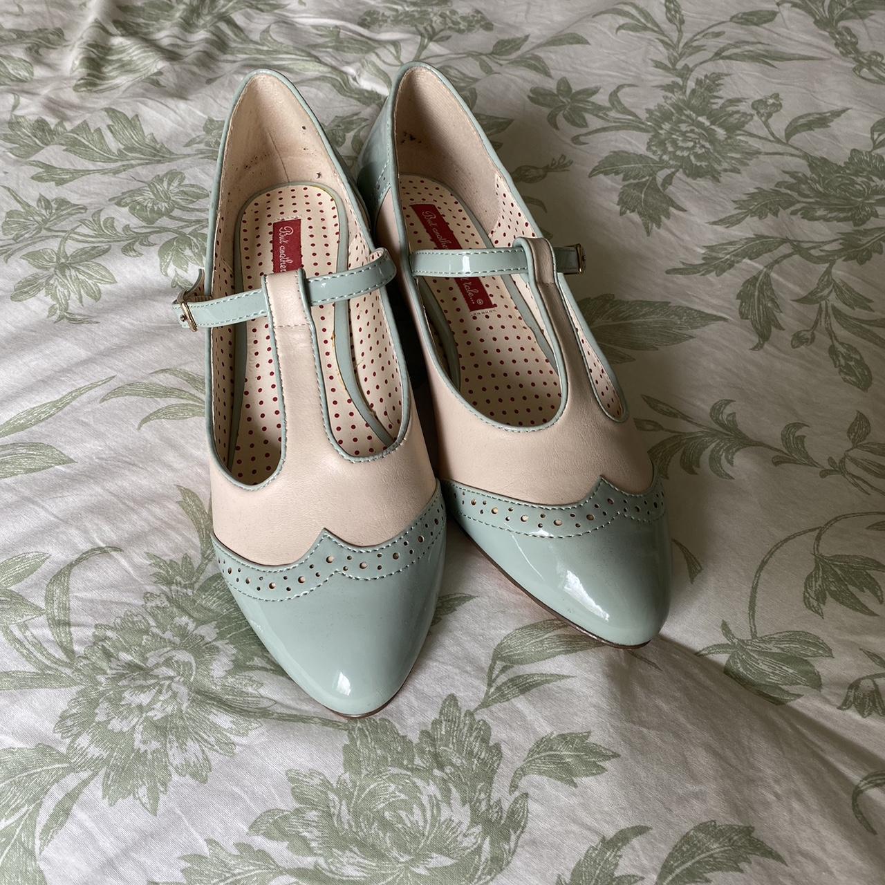 Women's White and Blue Brogues