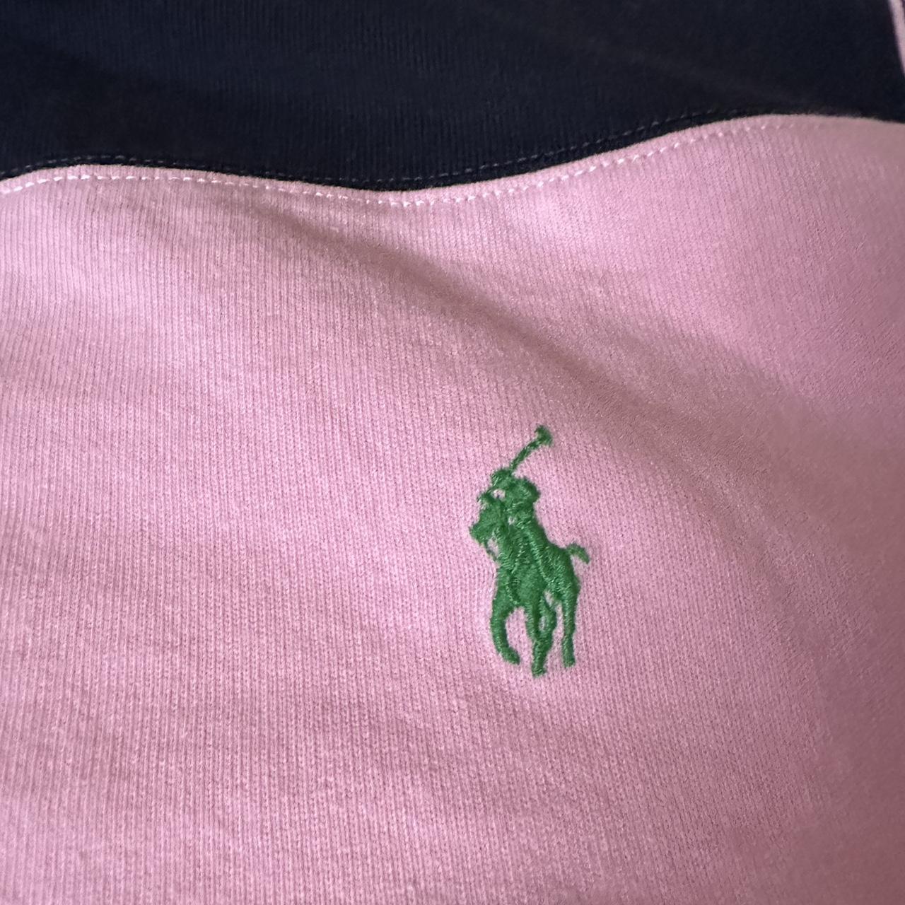 Polo Ralph Lauren Men's Pink and Navy Sweatshirt | Depop