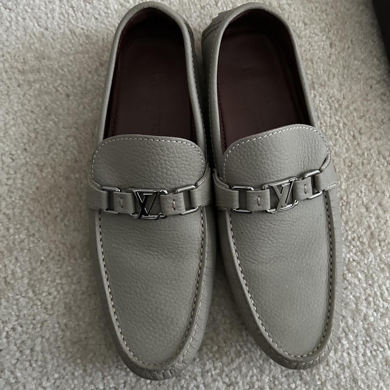 Genuine Louis Vuitton men's white loafers, never - Depop