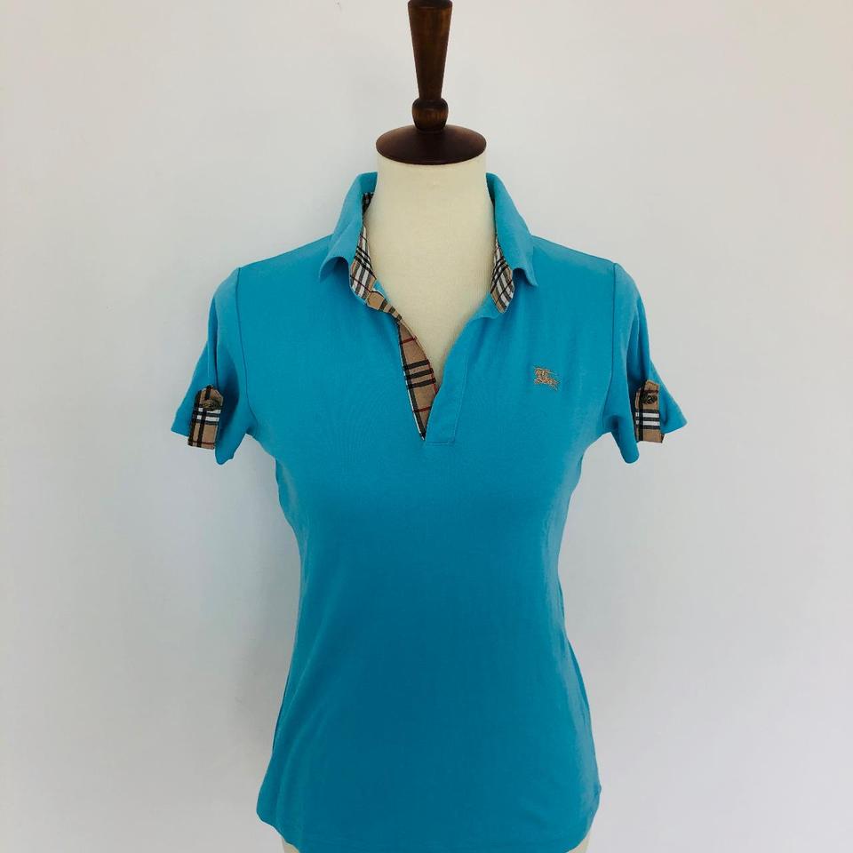 Burberry polo shirt sales womens blue