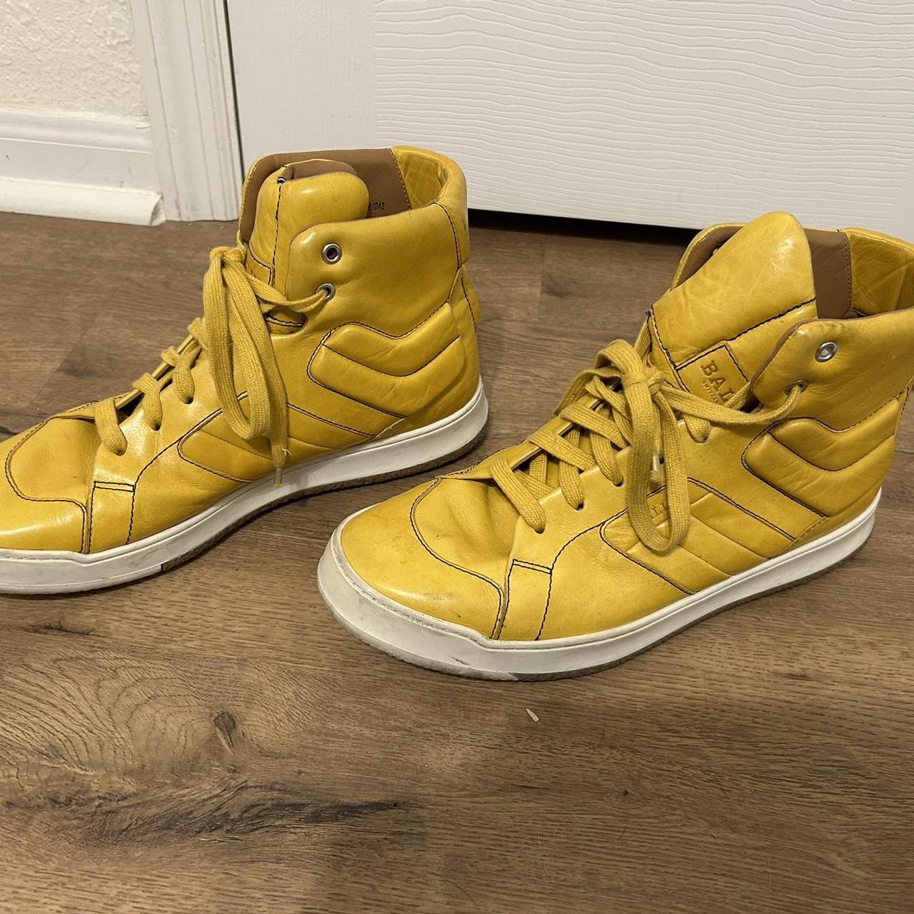 Gold bally sneakers best sale