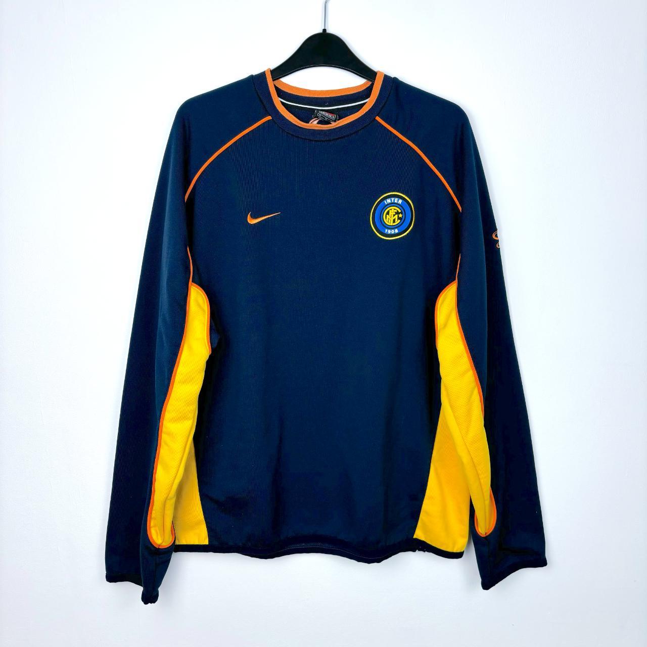 Rare VTG 2002 NIKE INTER MILAN Y2K 1/4 hot Zip Training Pullover Mens Large