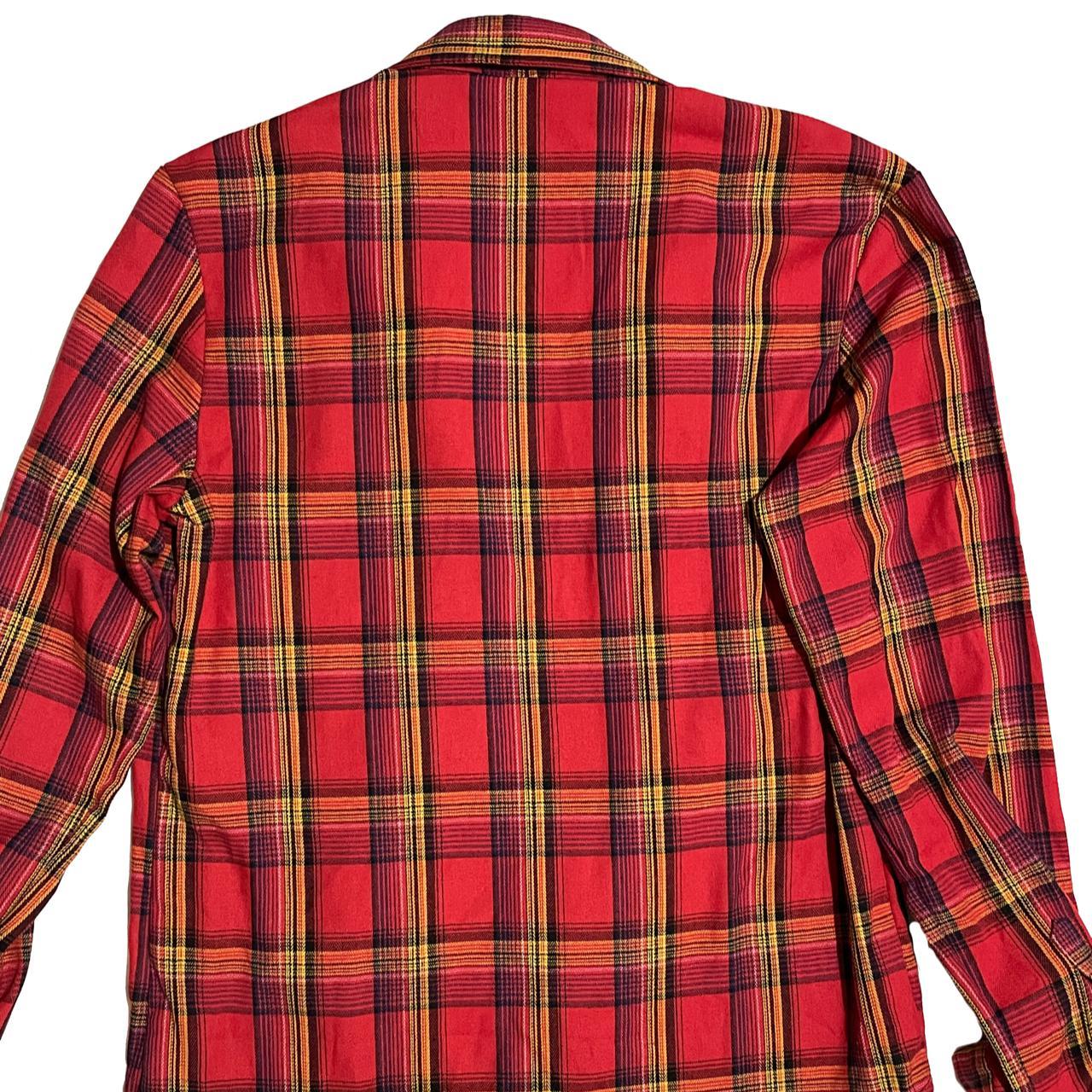 Red & Yellow Long-Sleeve Flannel Shirt - Depop