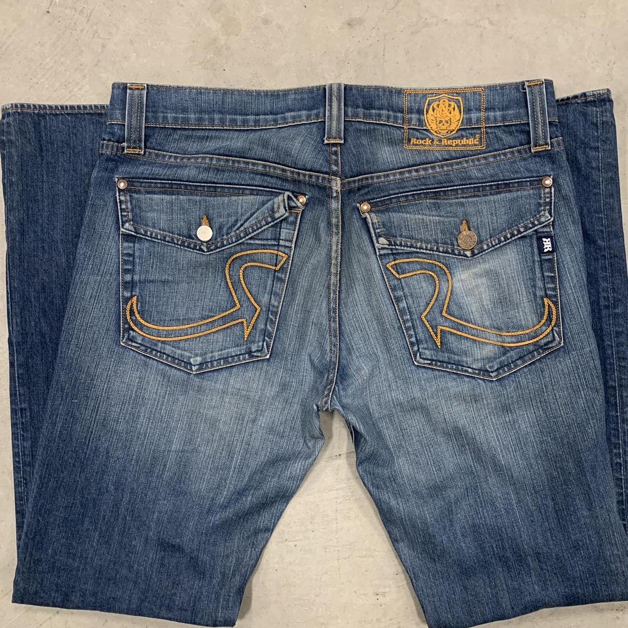 Rock&Republic blue jeans with R on the back... - Depop