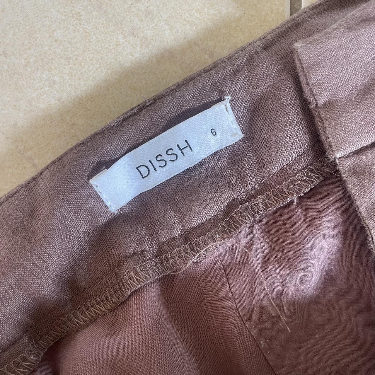 Dissh brown linen pants Size 6 Depop