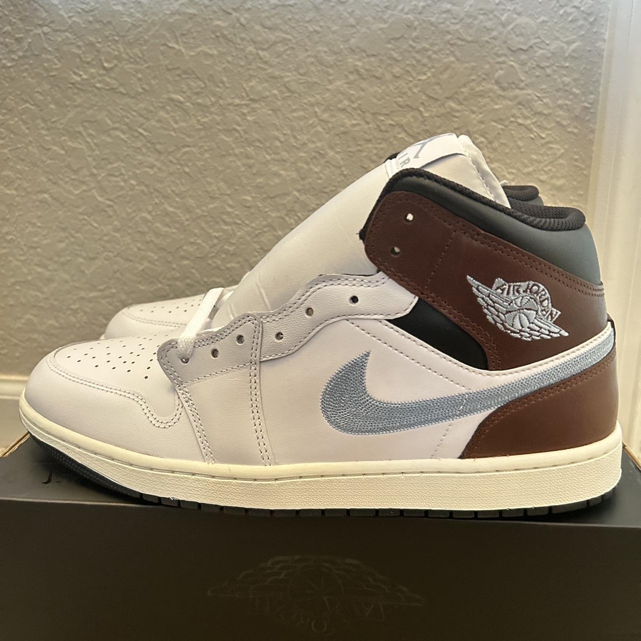 Air Jordan 1 Retro SE Mid Brown Blue Grey Size 11M... - Depop