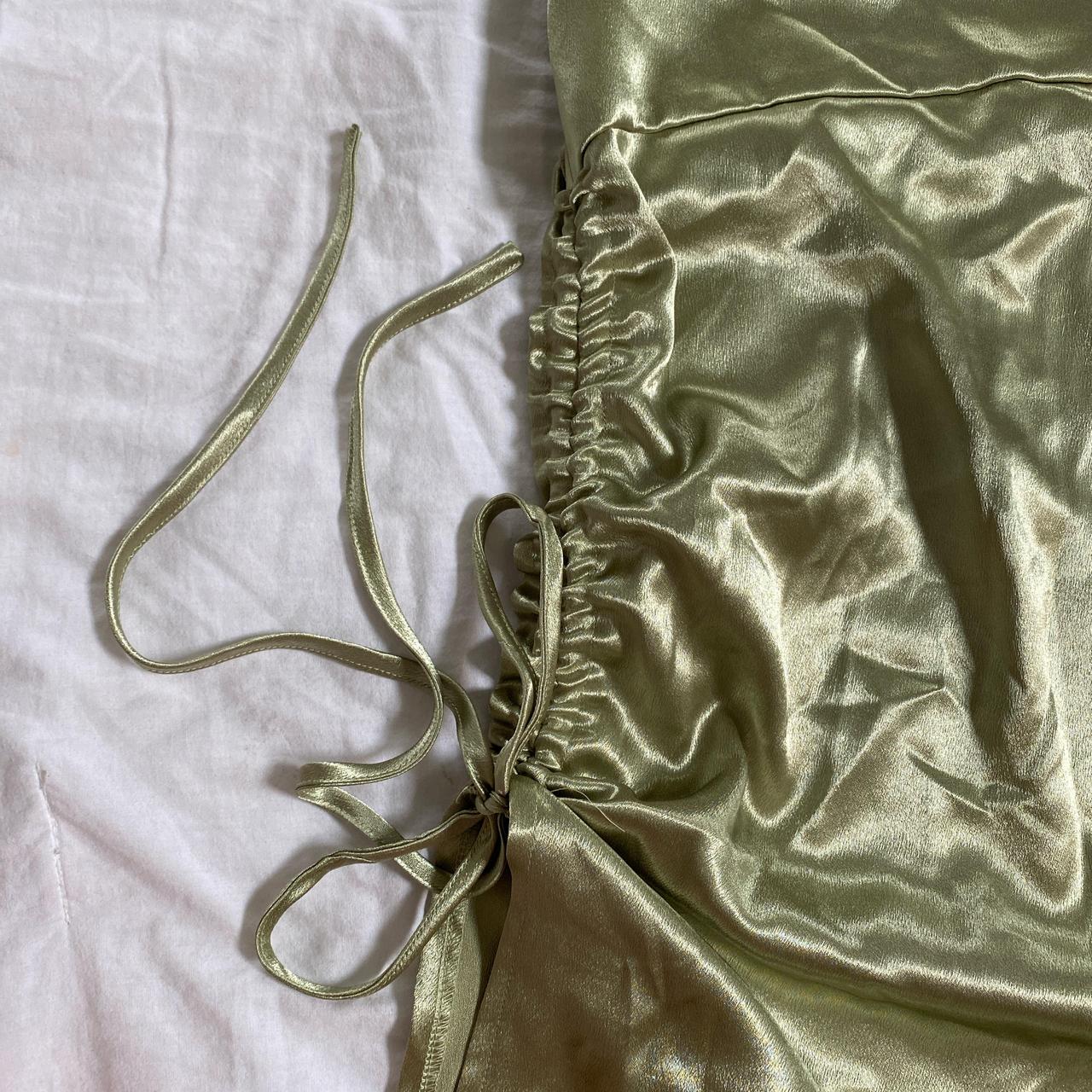 sage green satin Cider HOCO cutout dress l BRAND... Depop