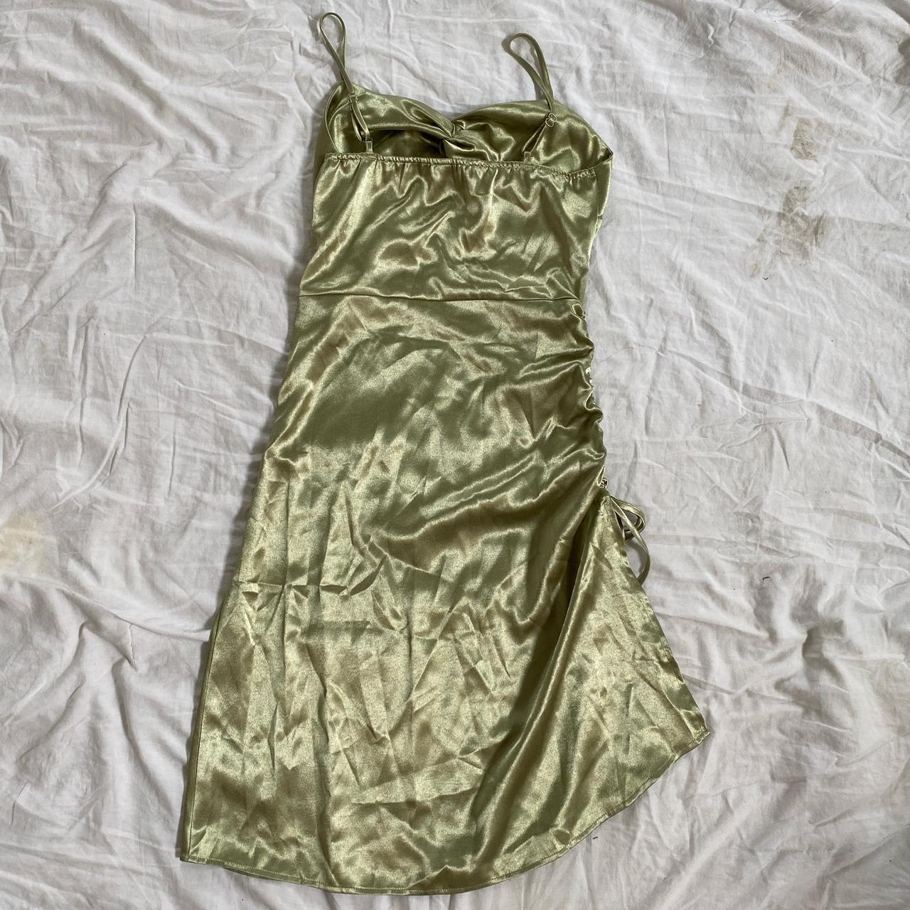 sage green satin Cider HOCO cutout dress l BRAND... Depop