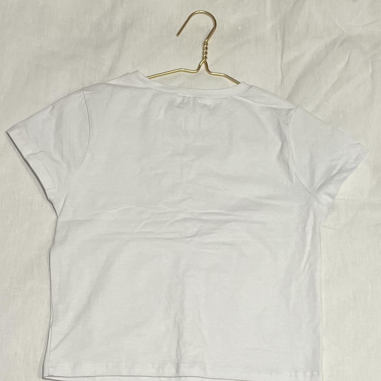 white baby tee from glassons never worn size xs - Depop