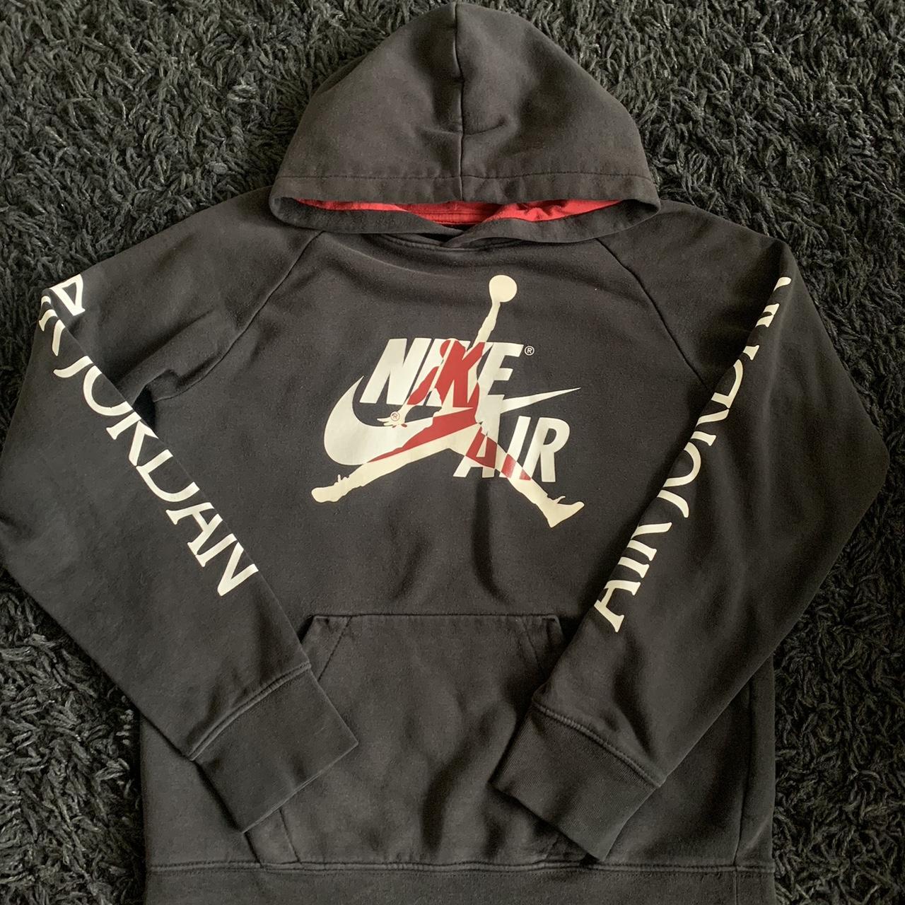 nike air jordan hoodie black and red