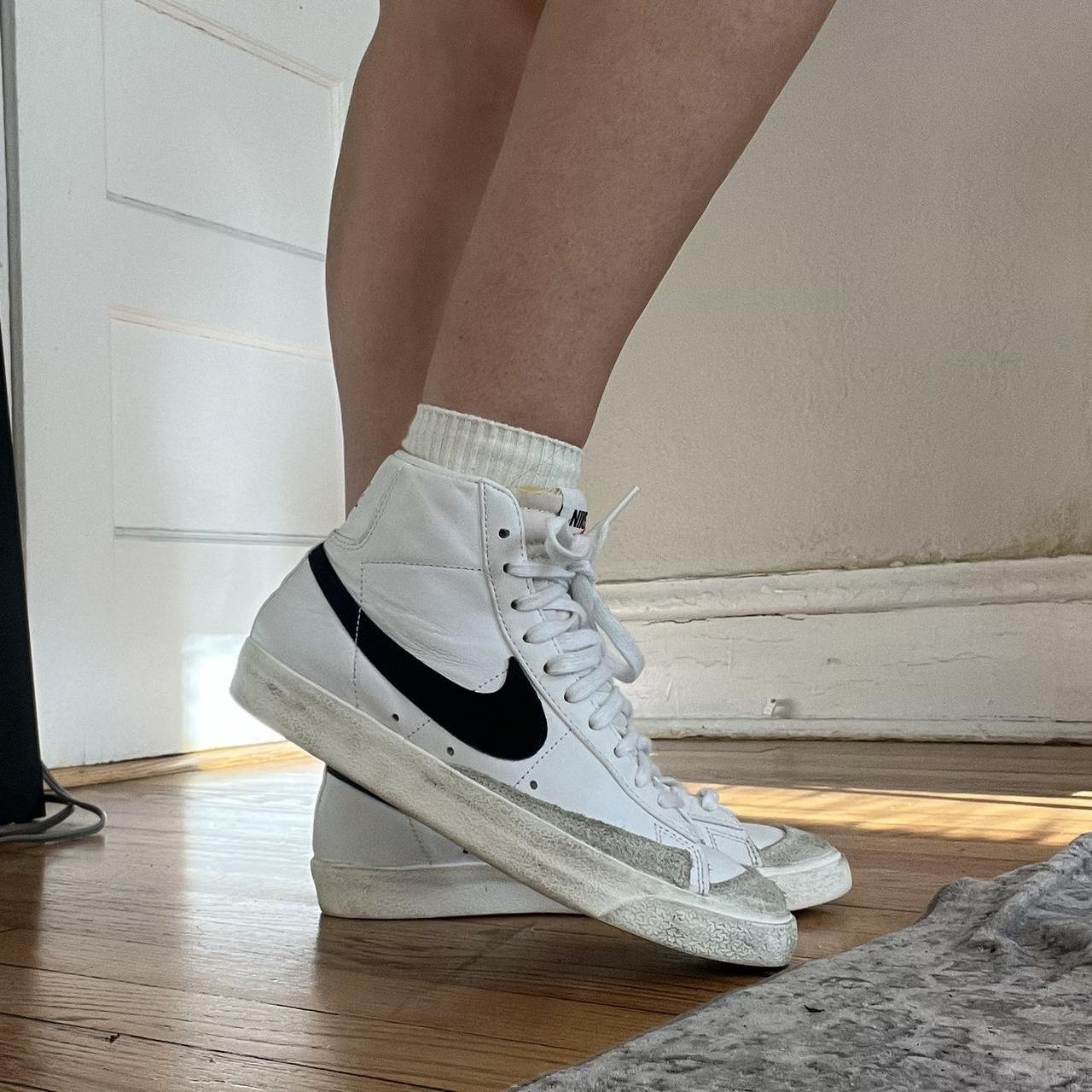 High top Nike Blazers🖤 •Size 8 •They’ve definitely... Depop