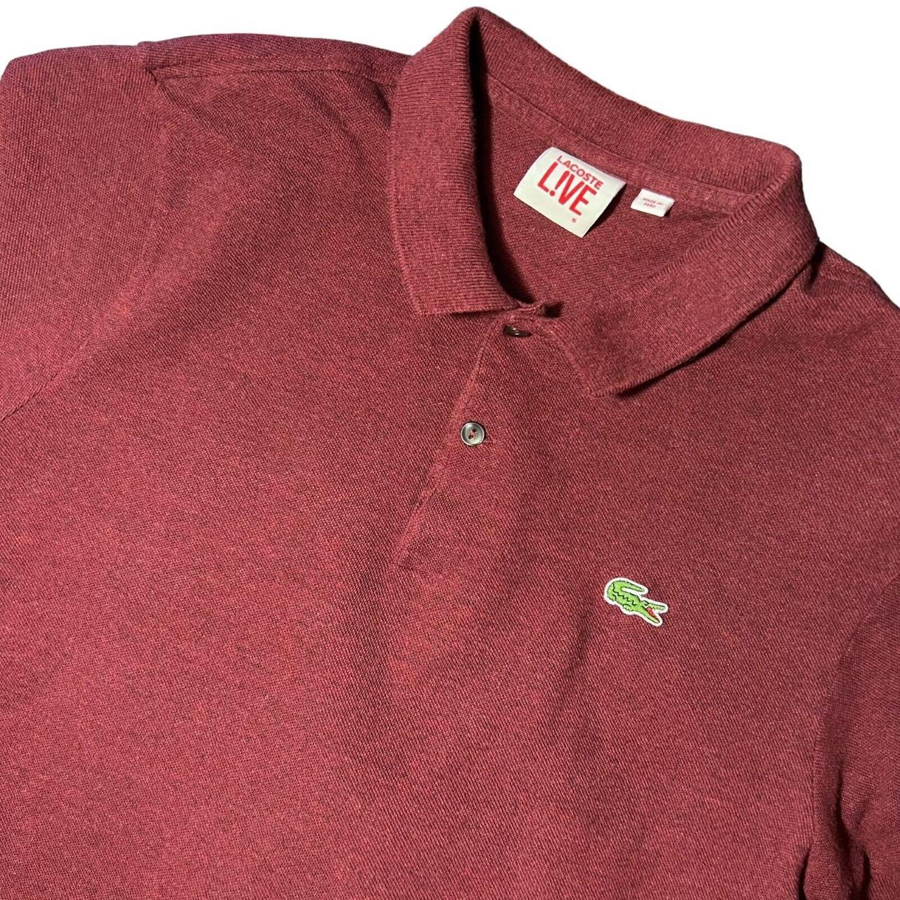Lacoste Live Men's Burgundy Poloshirts Depop