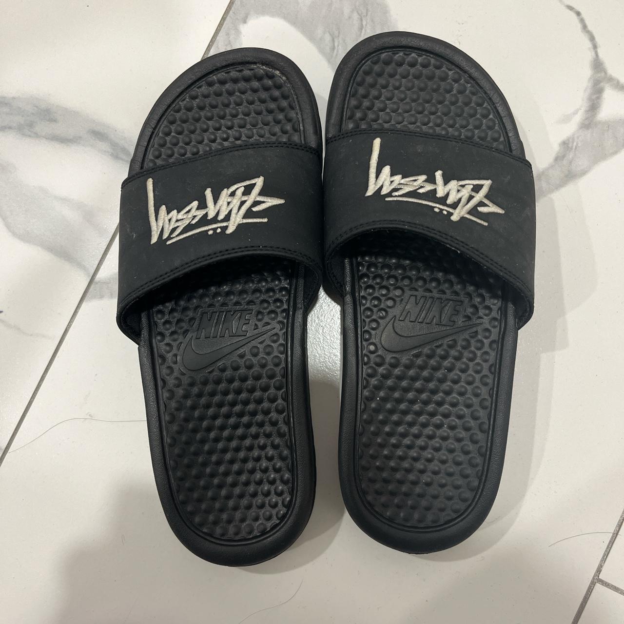 Stüssy Women's Black Slides | Depop