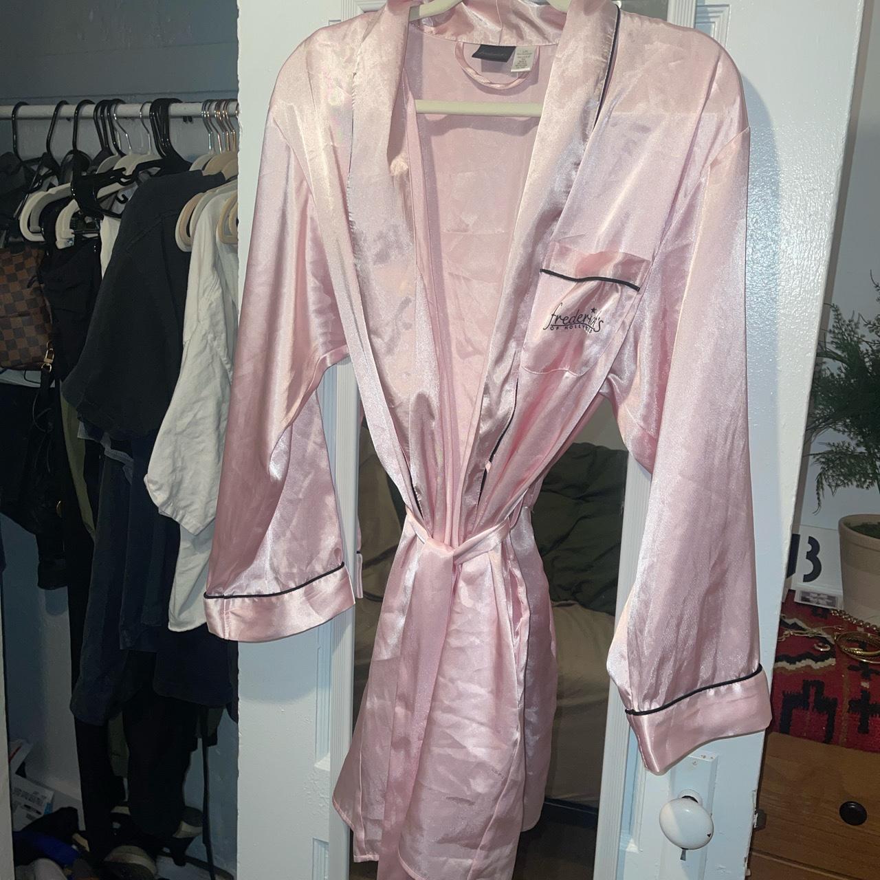 Fredericks of Hollywood robe Pink satin robe in... - Depop