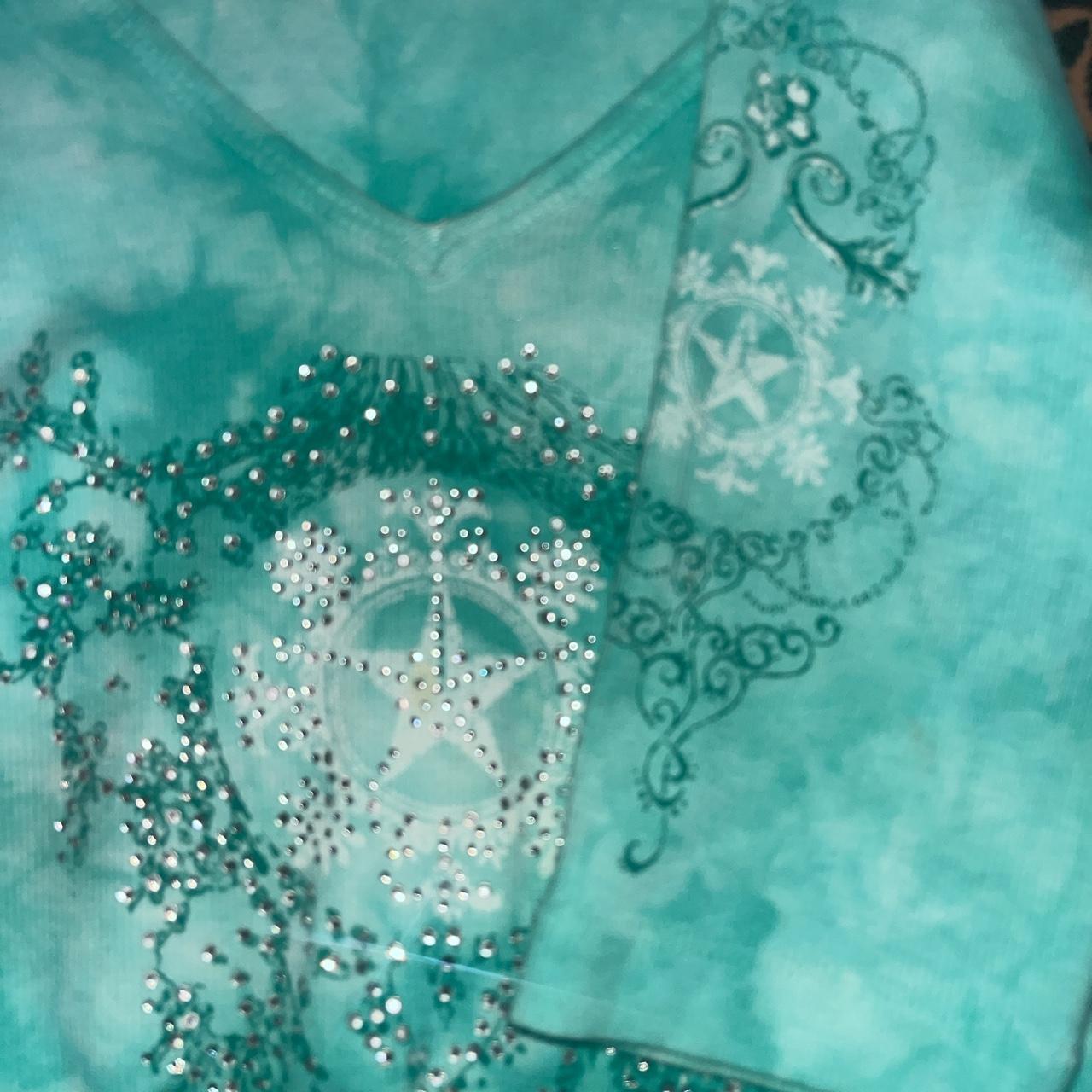 sledge brand teal tie dye effect half sleeve top... Depop