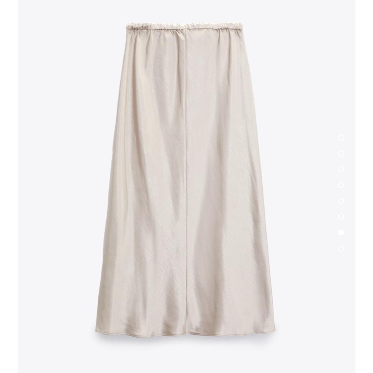 stunning grey satin maxi skirt with drawstring |... - Depop