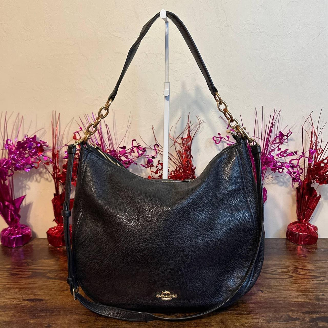 Coach - Polished Pebble Leather Sutton Hobo - Gold Hardware / Black 