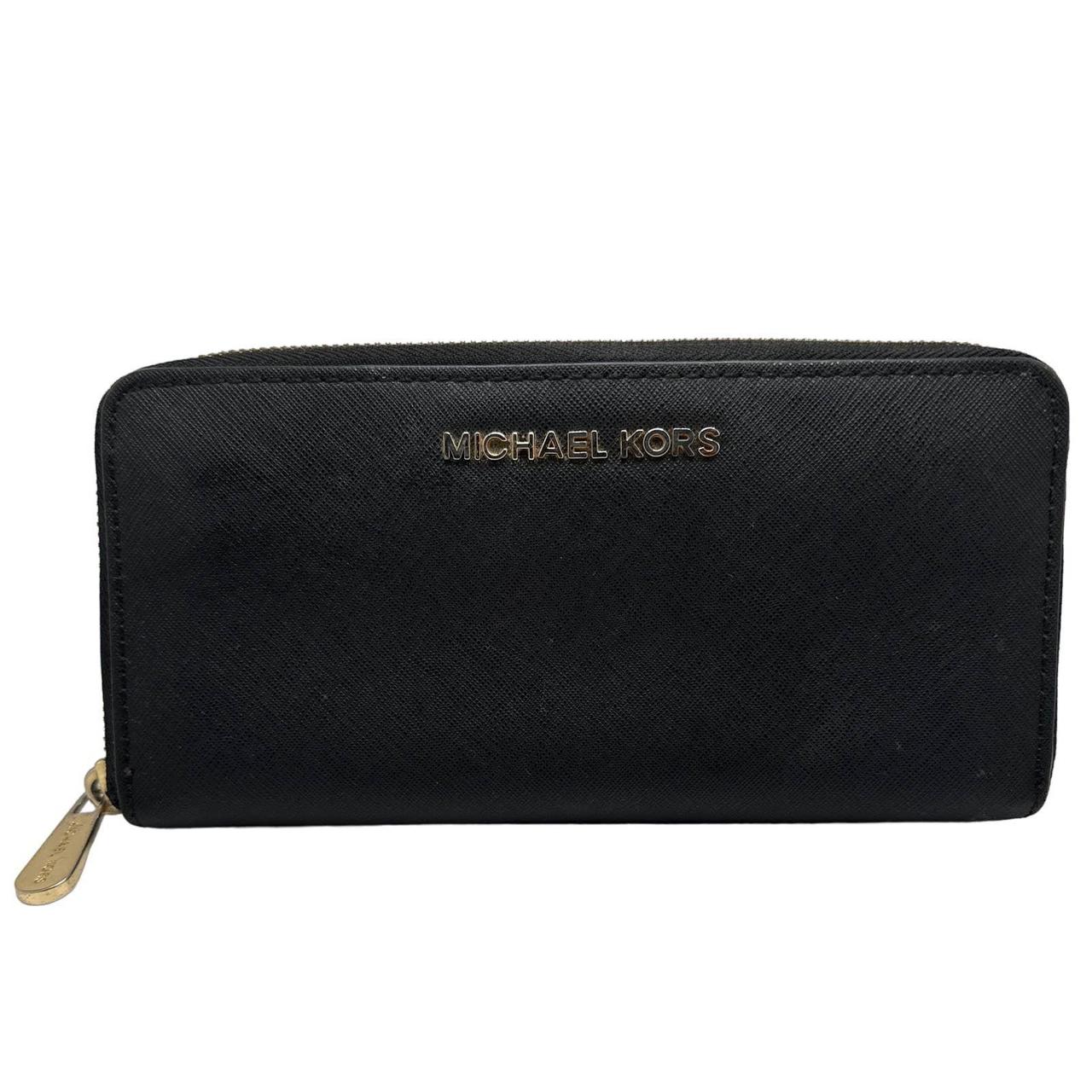 Michael kors black store zip wallet