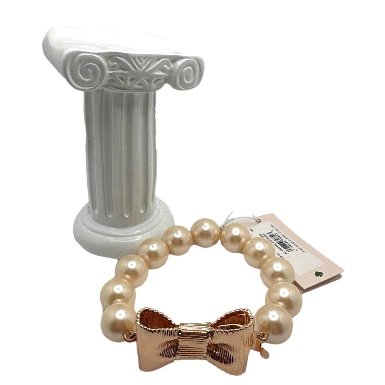 Kate Spade Bracelet All Wrapped Up in Pearls Gold Bow Jewelry Ivory BEAU