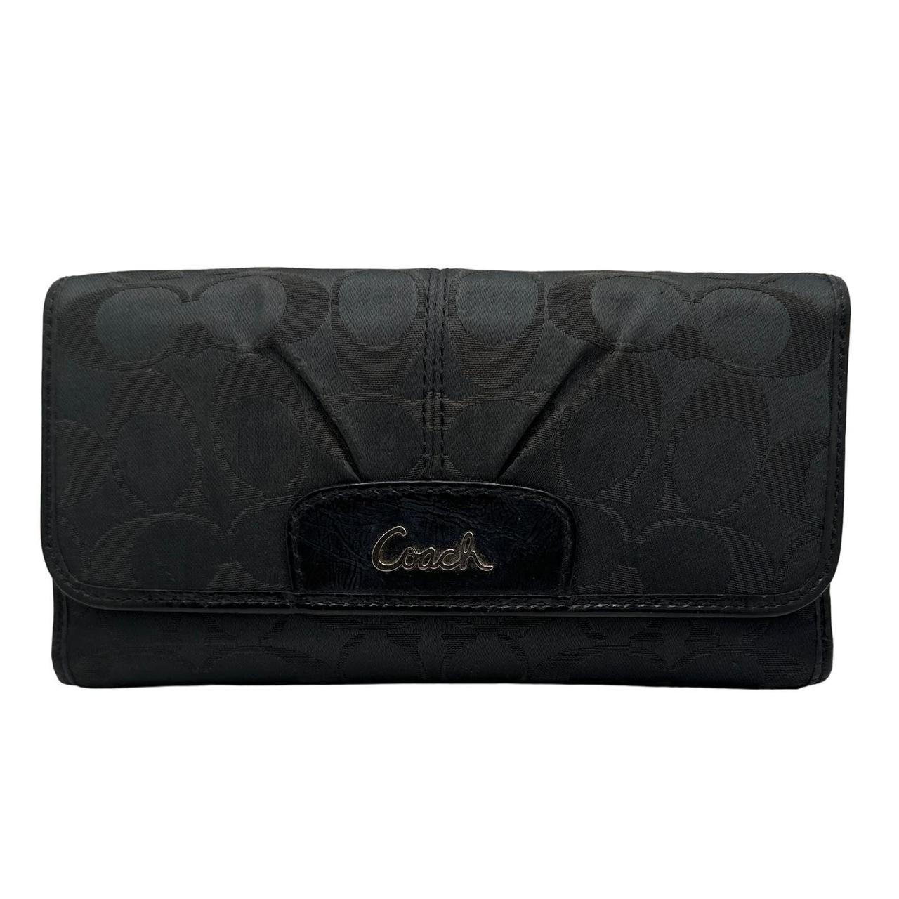 Coach shops Wallet Clutch Art Pop Black Bifold Long Card Checkbook Holder Logo Canvas