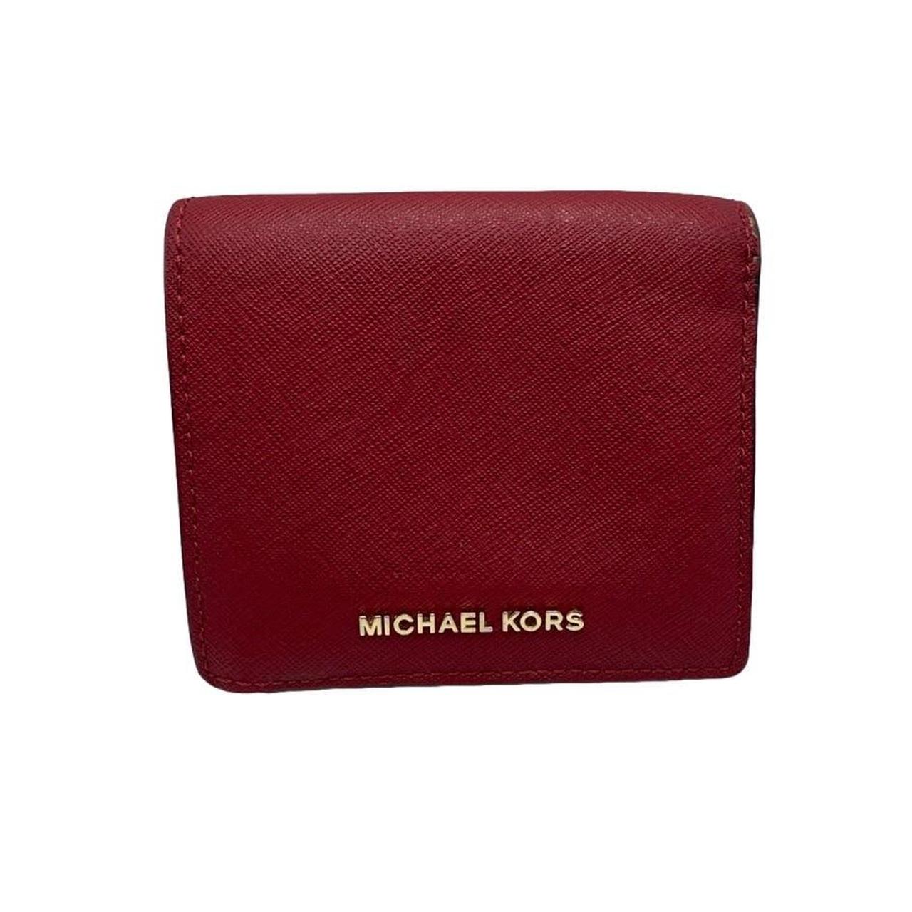 MICHAEL KORS Red Small Wallet Red Dark Preloved Depop