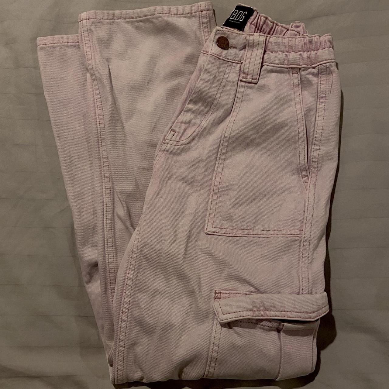 light pink urban outfitters bdg cargos barely any... - Depop