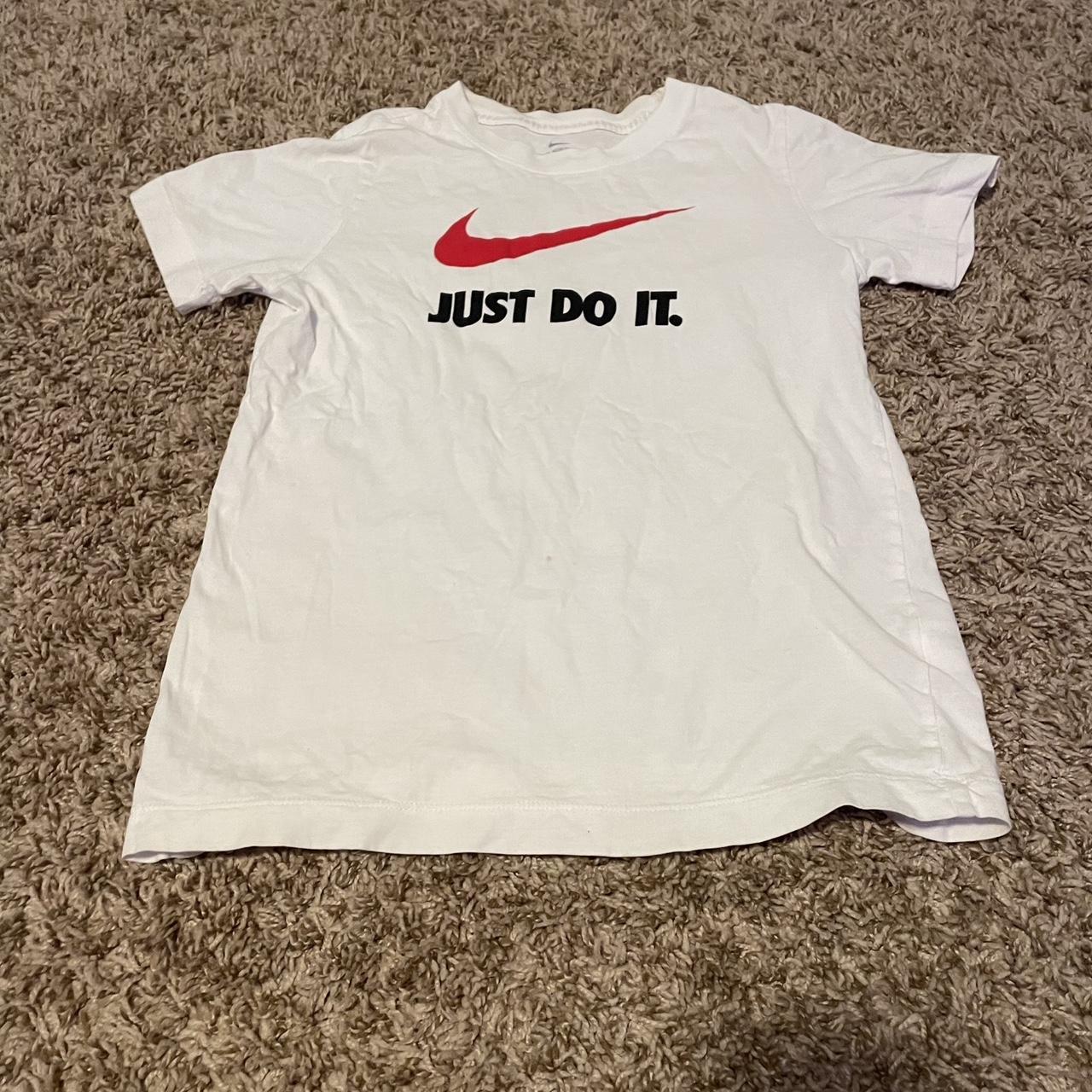 Nike Red and White T-shirt | Depop