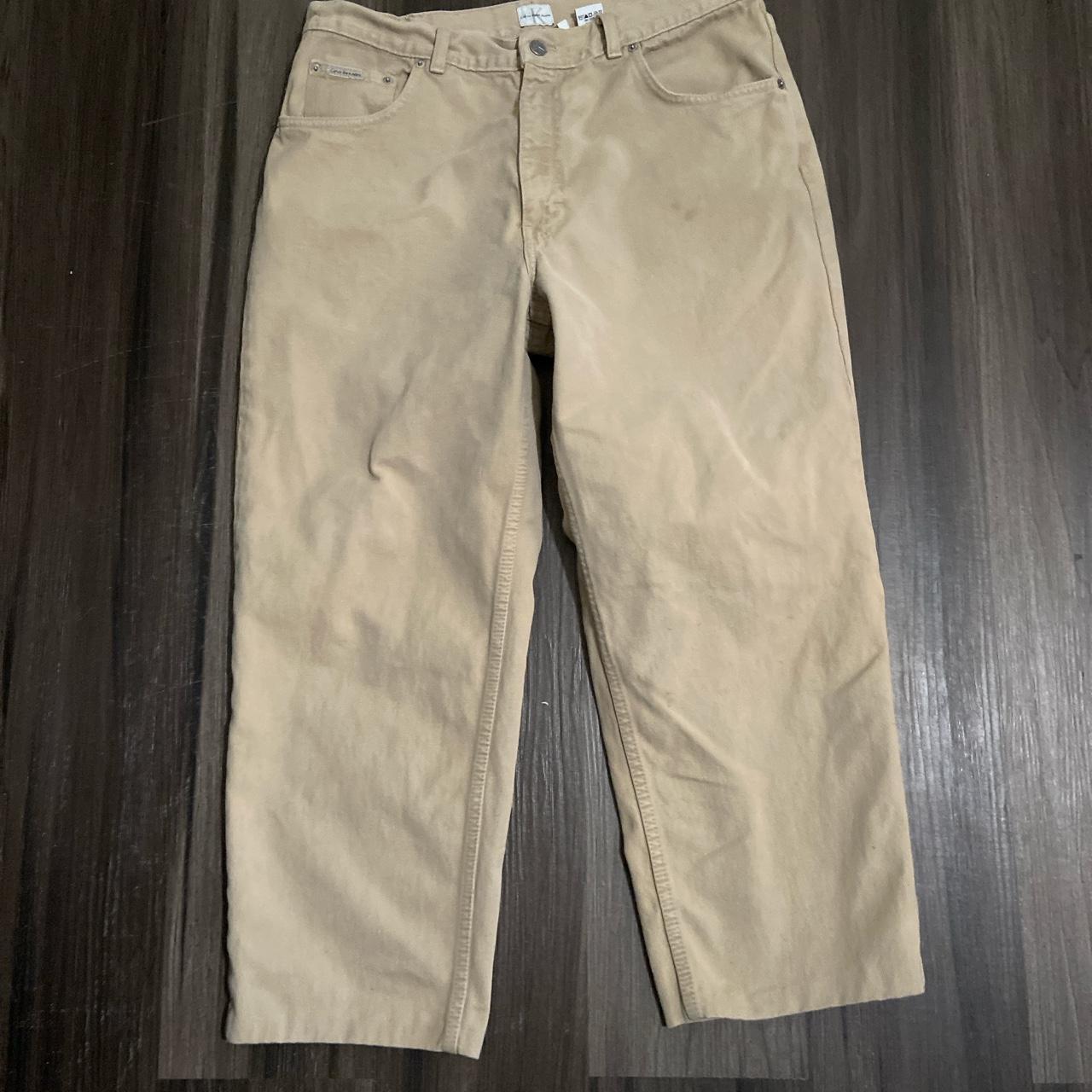 Calvin Klein Jeans Men's Cream Jeans | Depop