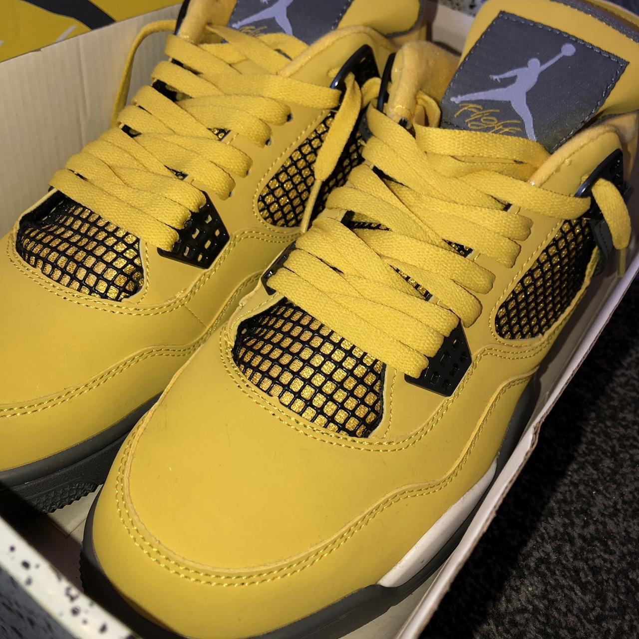 Jordan Men's Yellow and Grey Trainers | Depop