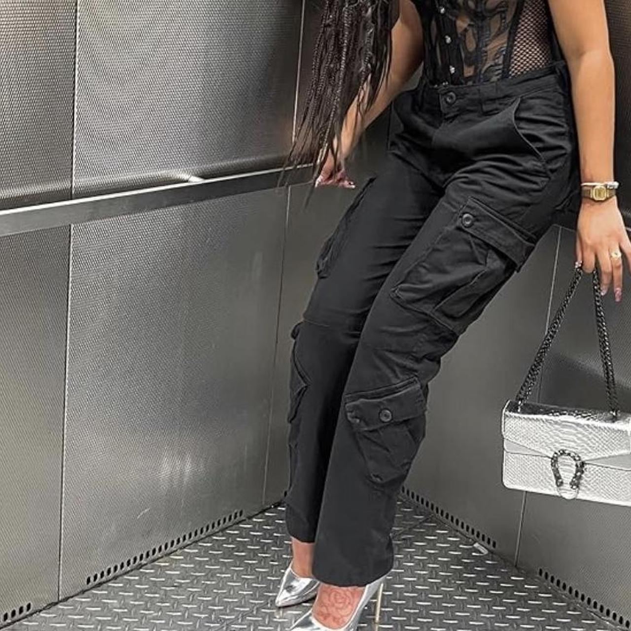 Black cargo pants Amazon Size 29 men but anyone... Depop