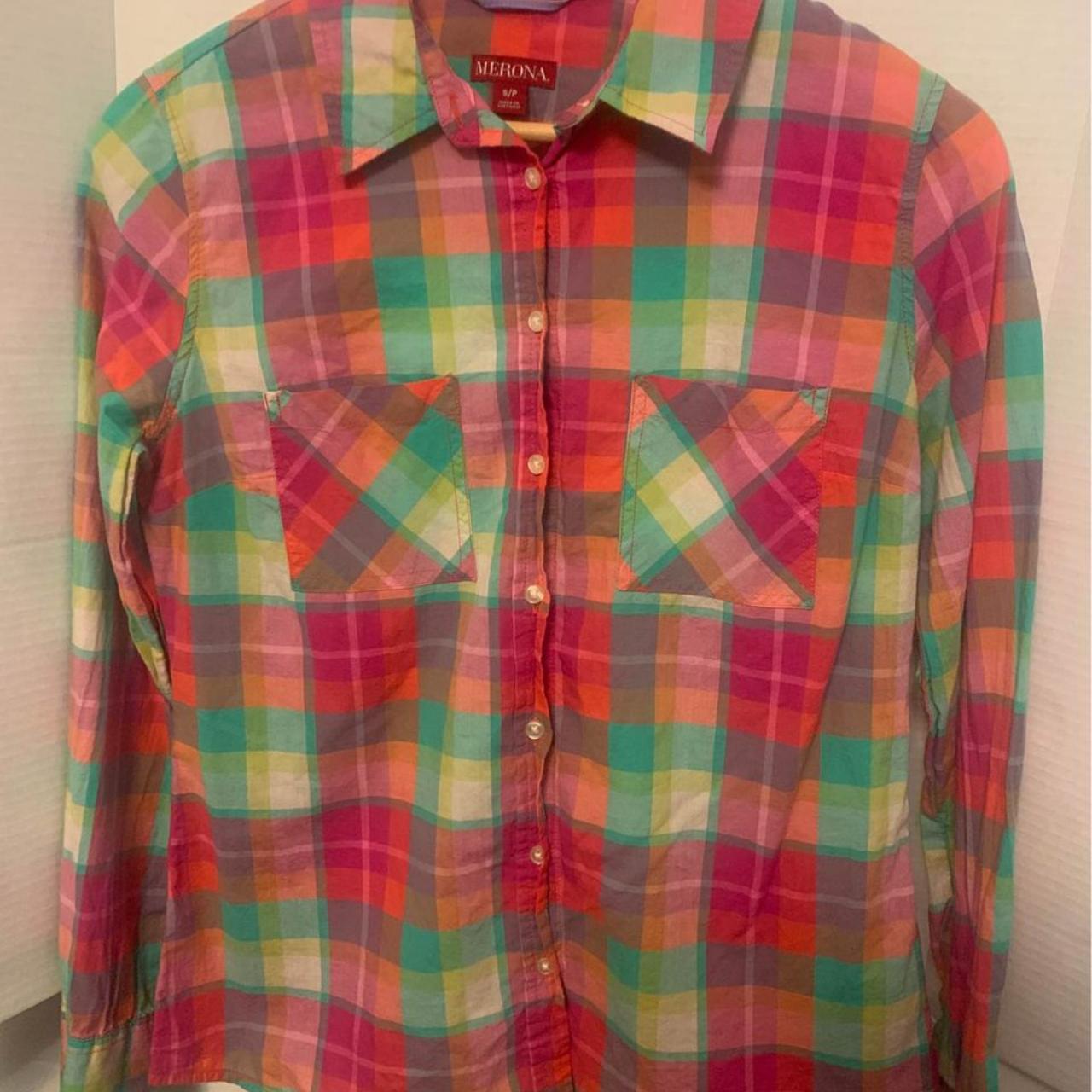 Merona Long Sleeve Plaid Shirt 100% Cotton A... - Depop