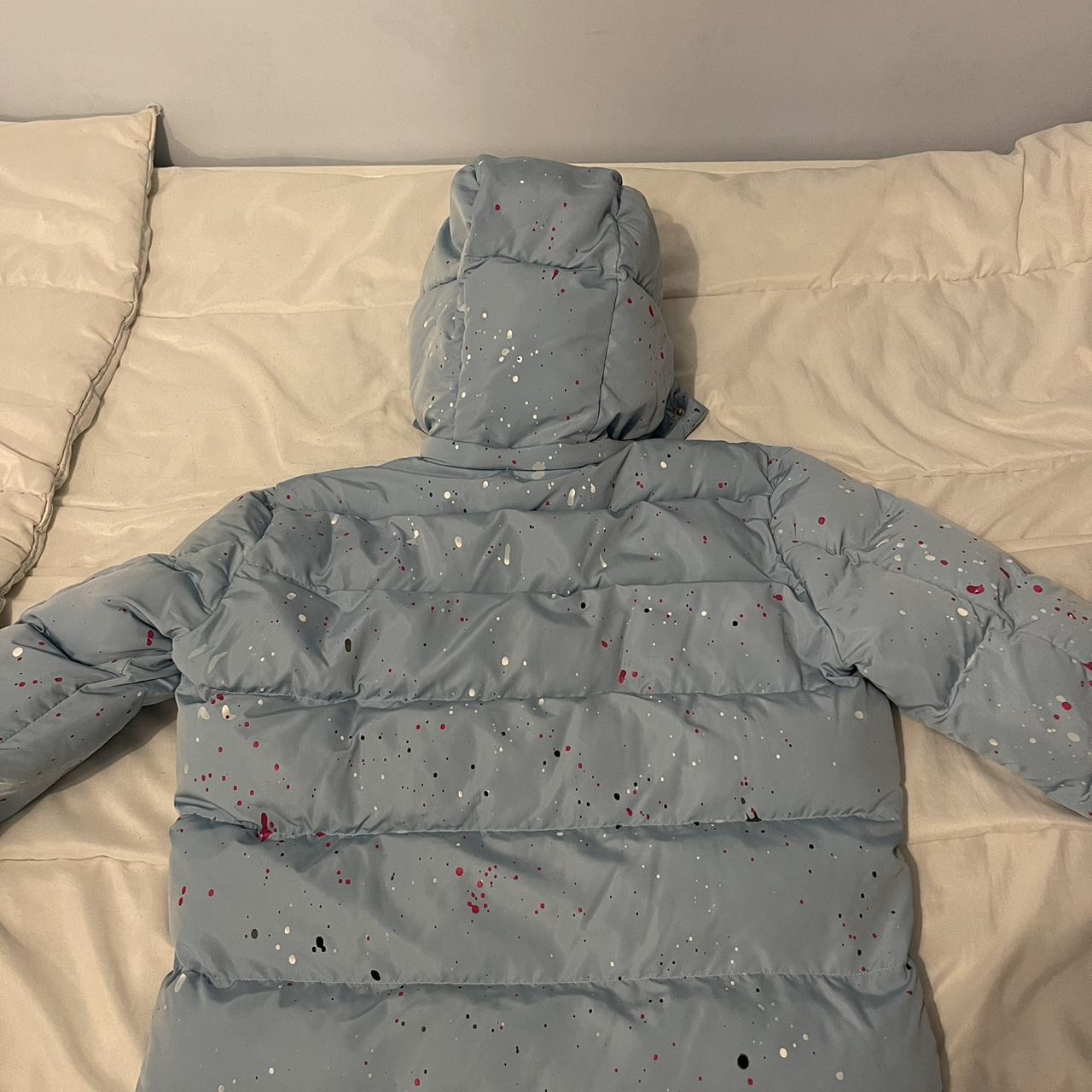 New nvlty coat blue with paint splatter size... Depop