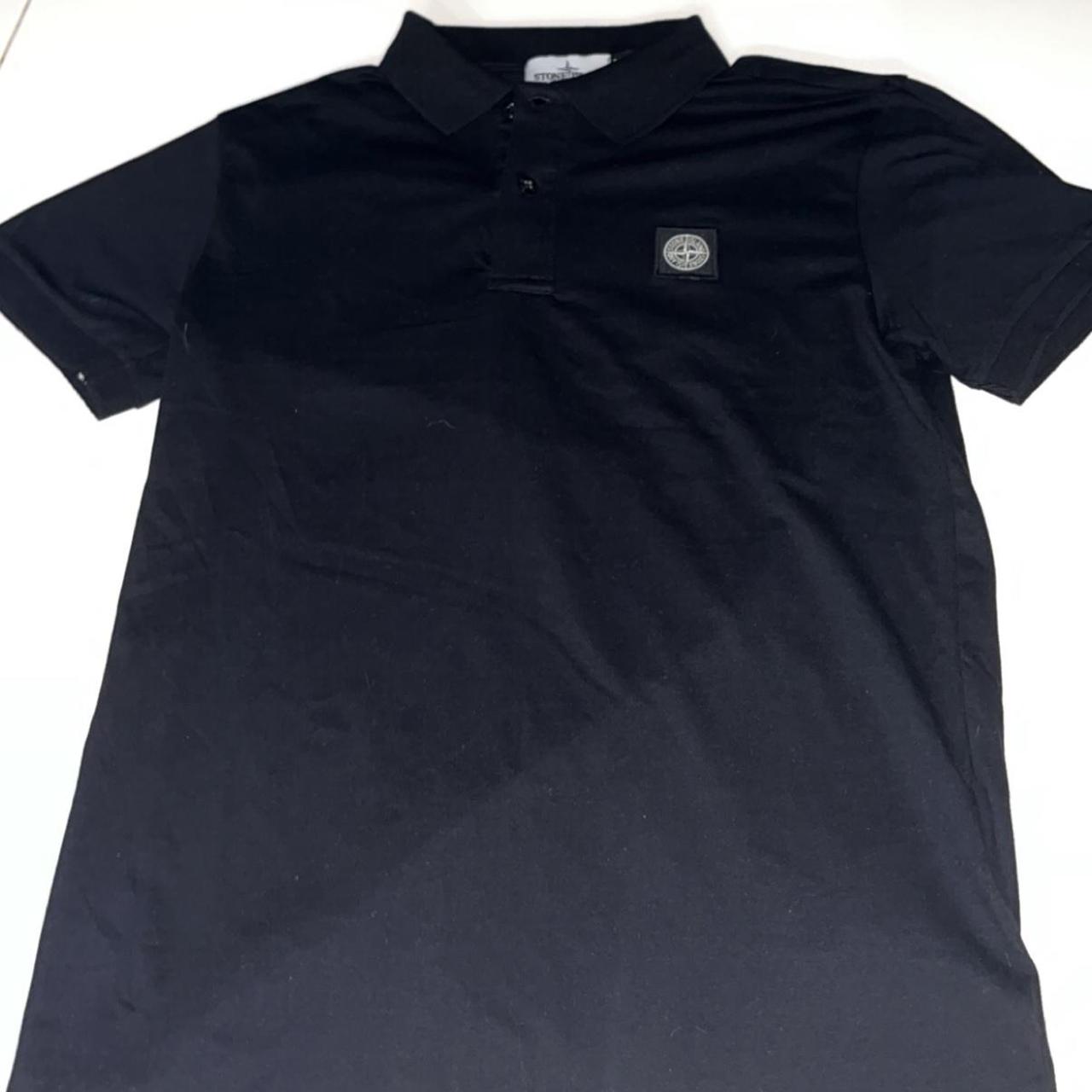 Stone Island Men's Black Polo-shirts | Depop