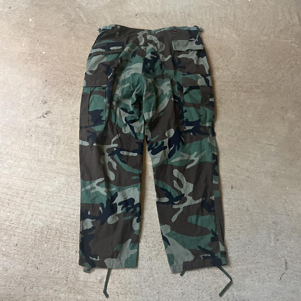 vintage US military surplus camo combat pants with... - Depop