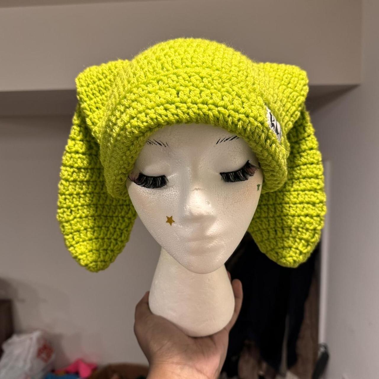 Crochet Bunny Ear Beanie ⭐️ Dm for customs Depop