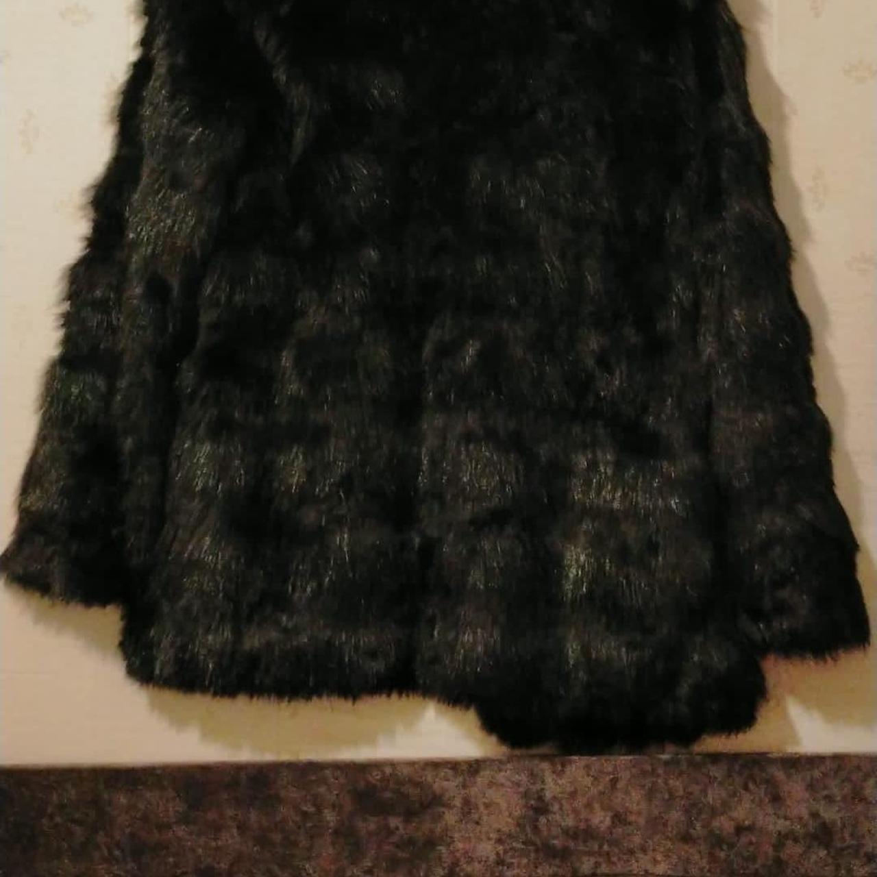 Beautiful black faux fur jacket, coat #winter #coat... - Depop