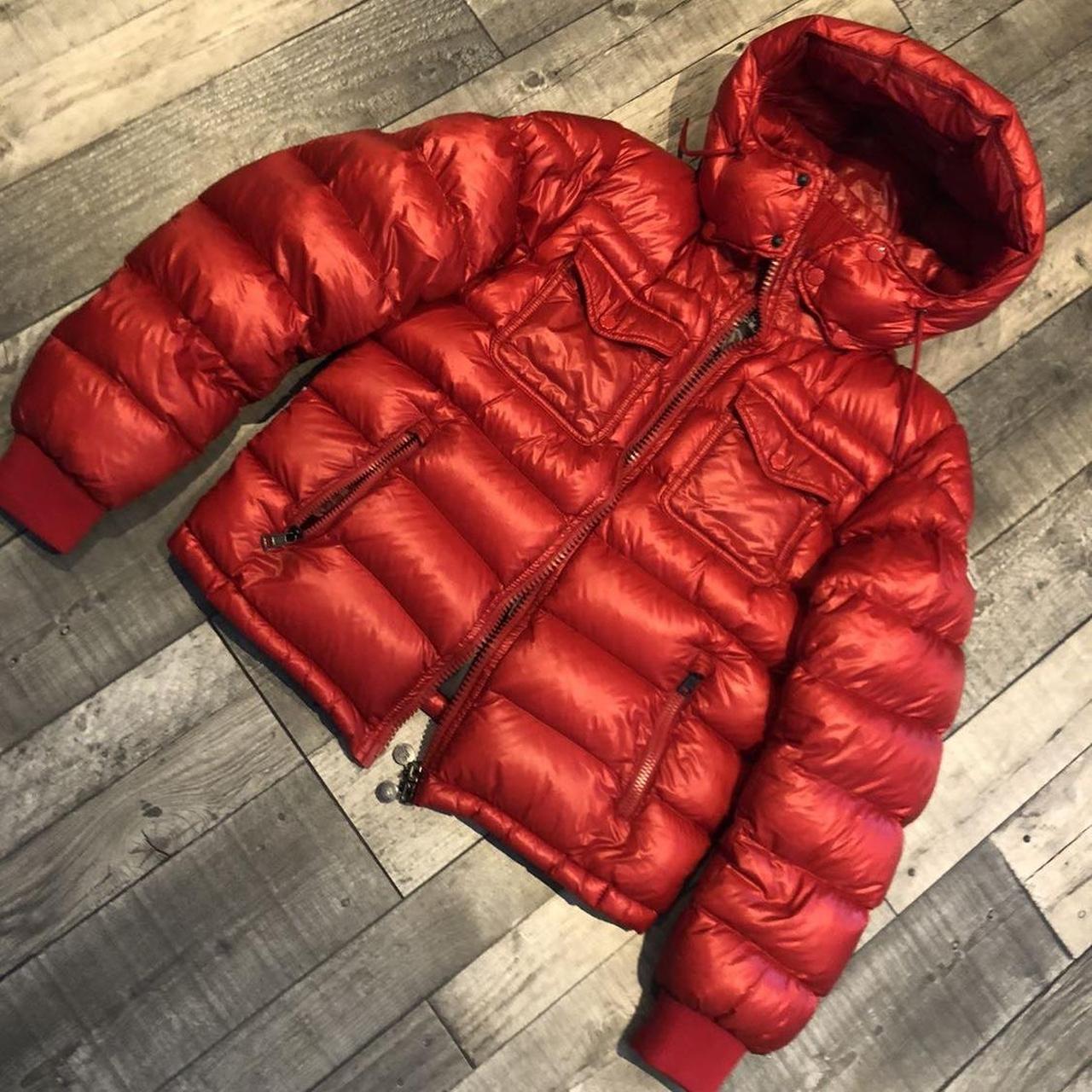 Men's red puffer on sale coat