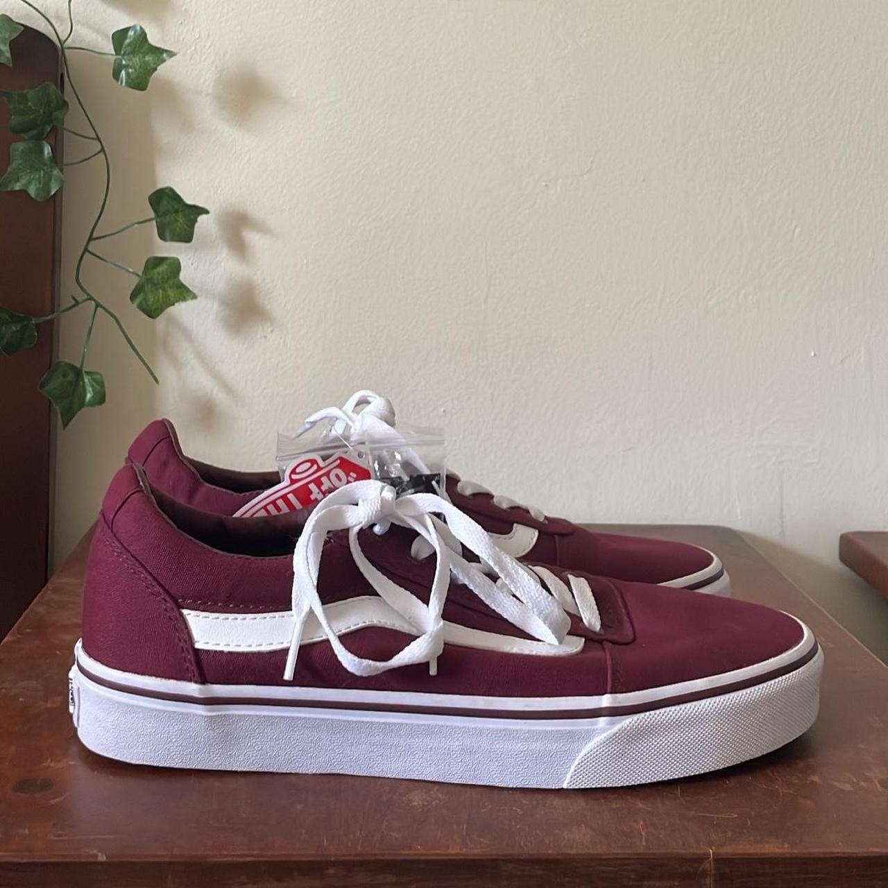 Vans old skool burgundy on sale womens