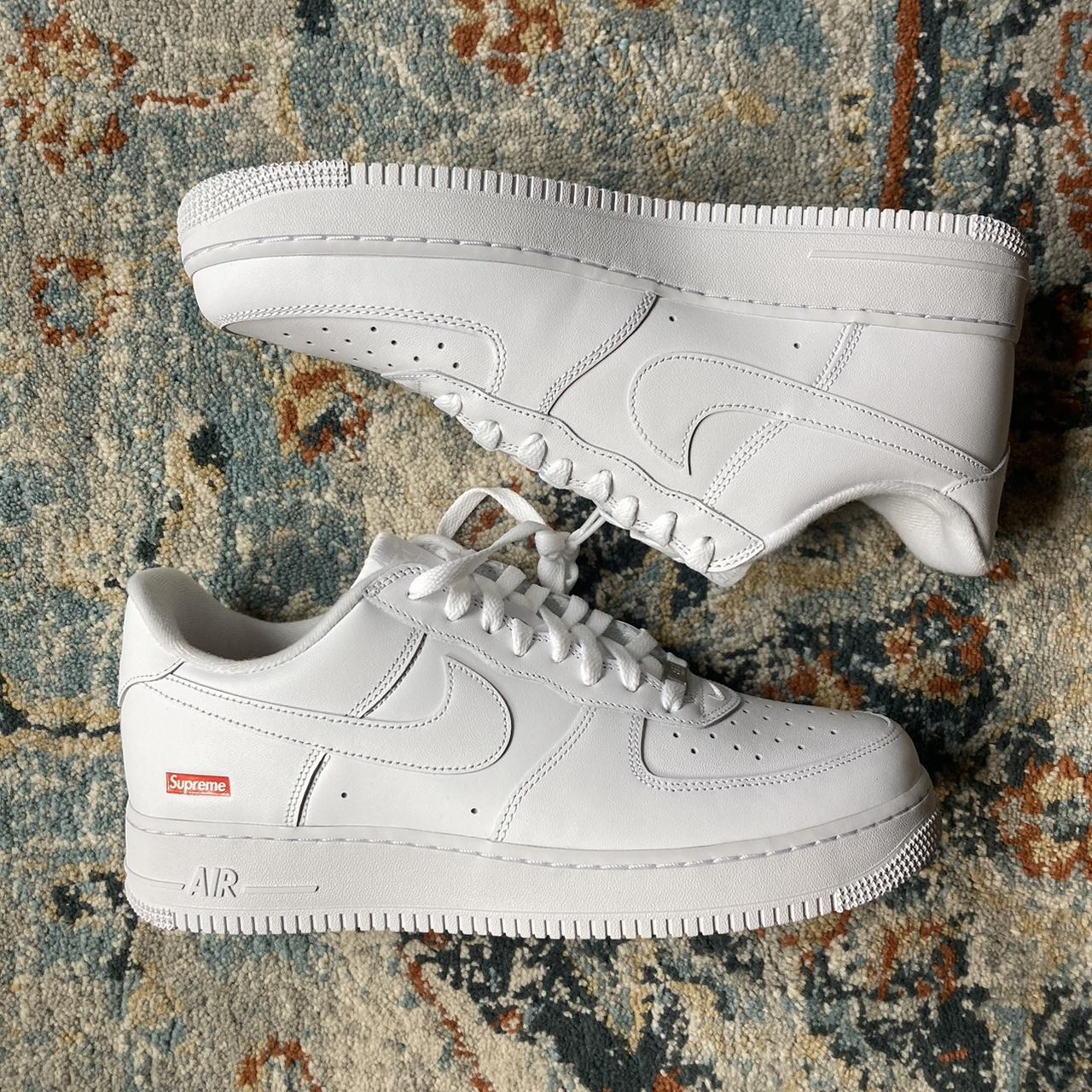 White Supreme Air Force 1 Never worn. - Depop