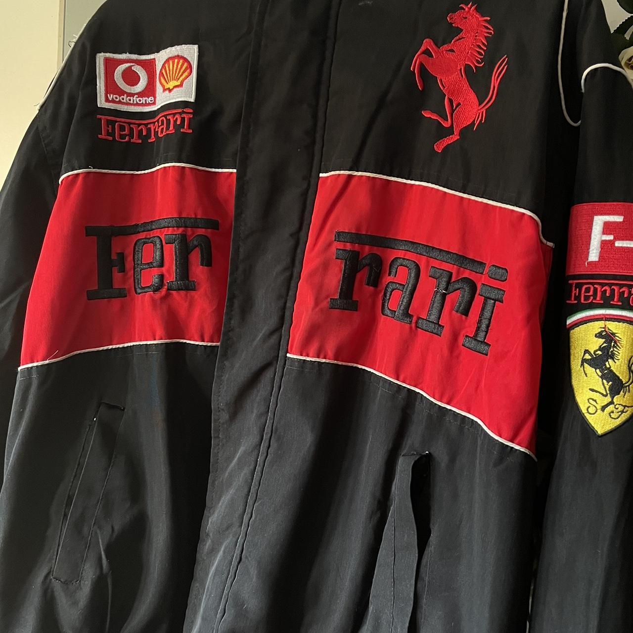 vintage style ferrari bomber racing jacket coat in... - Depop