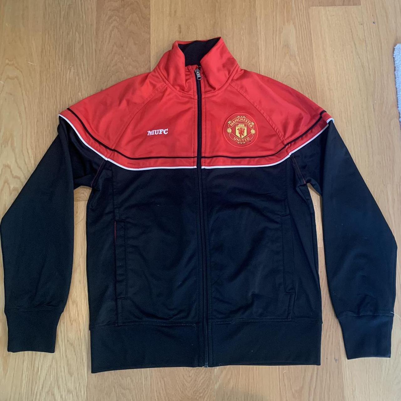 Red and Black Manchester United Vest Size Small In... - Depop