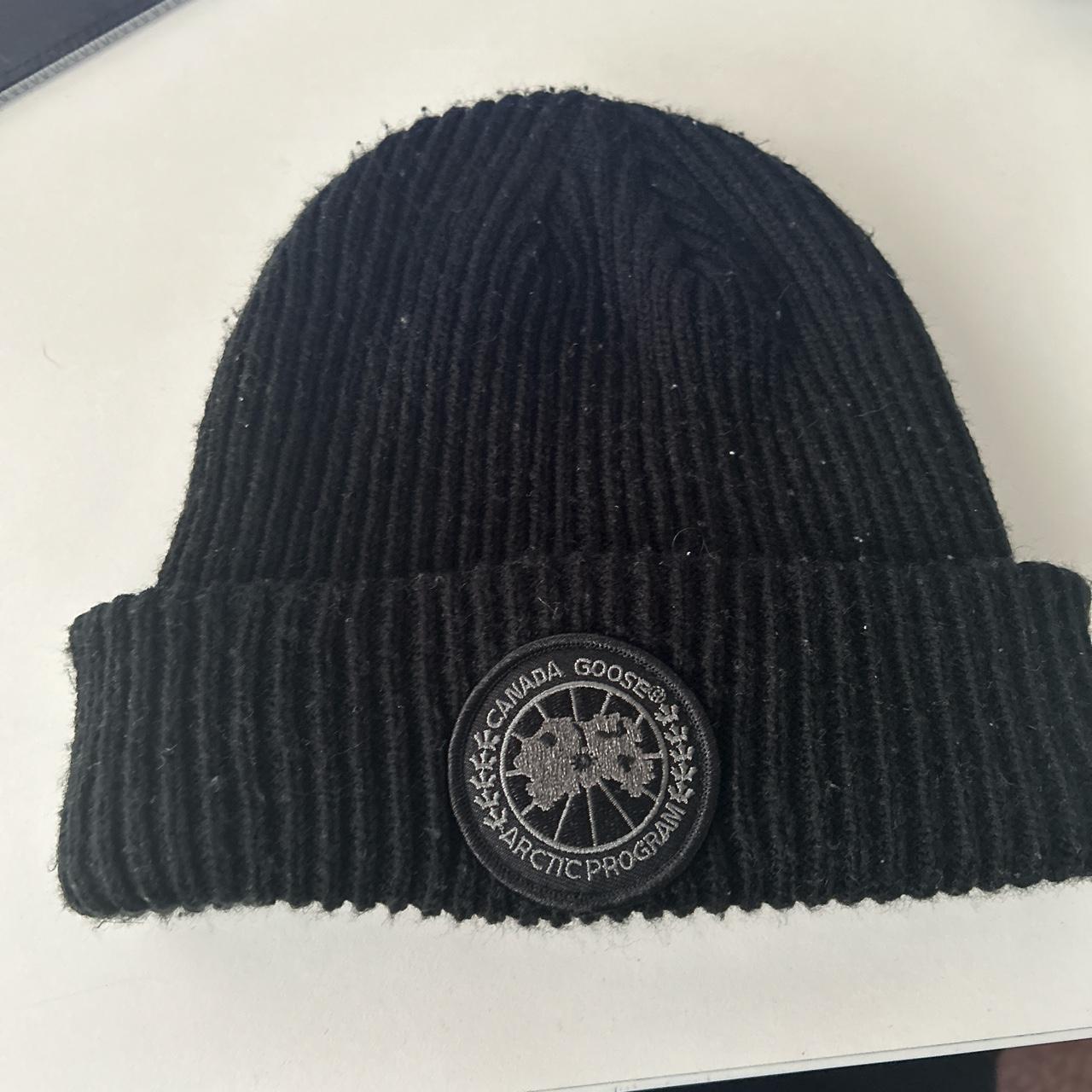 Canada Goose Beanie Black, Black Logo Used, Perfect... - Depop