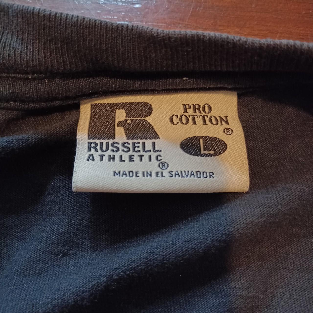 Large vintage Russell blank pocket tee faded nicely... - Depop